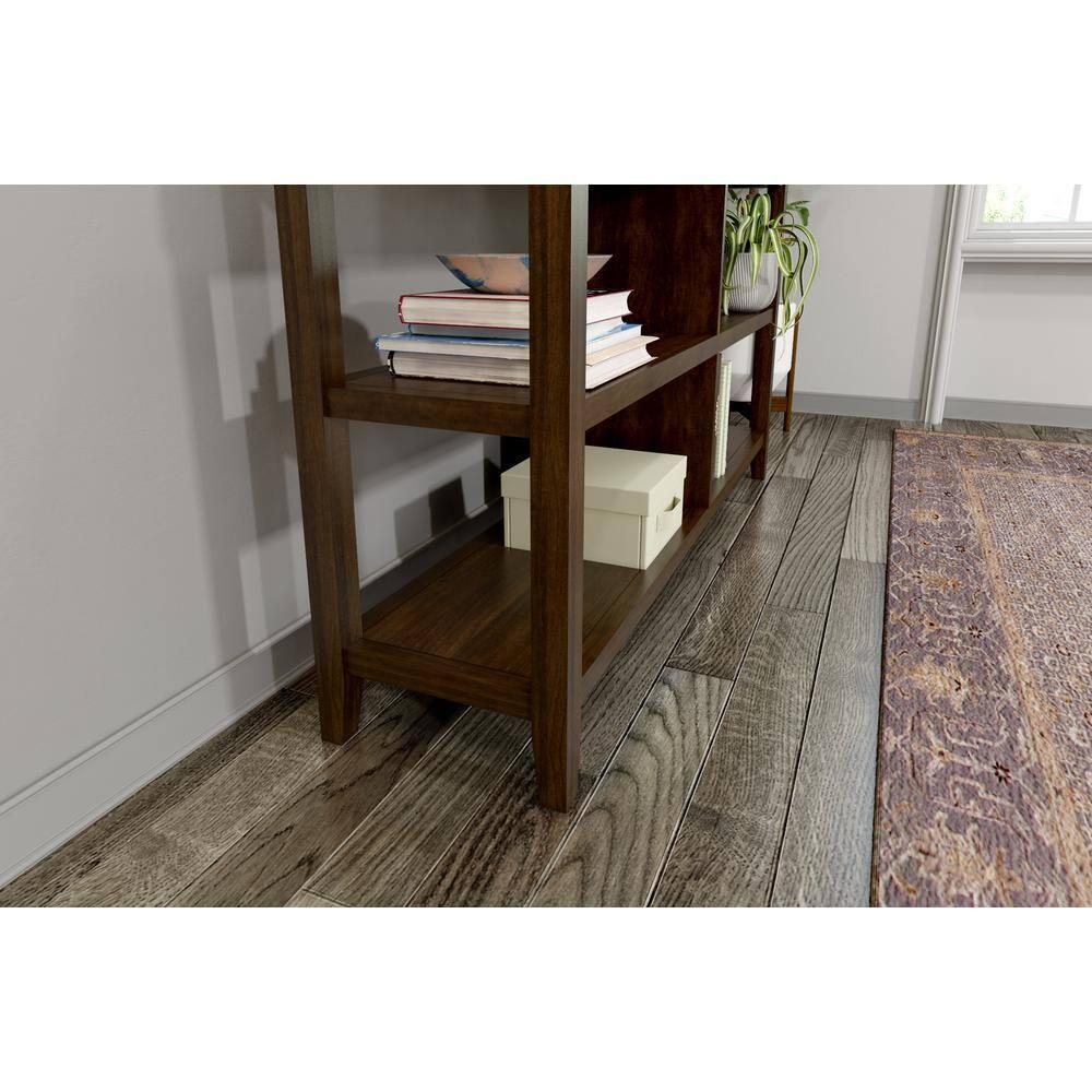 HomeRoots Brown Solid Wood Double Bookcase