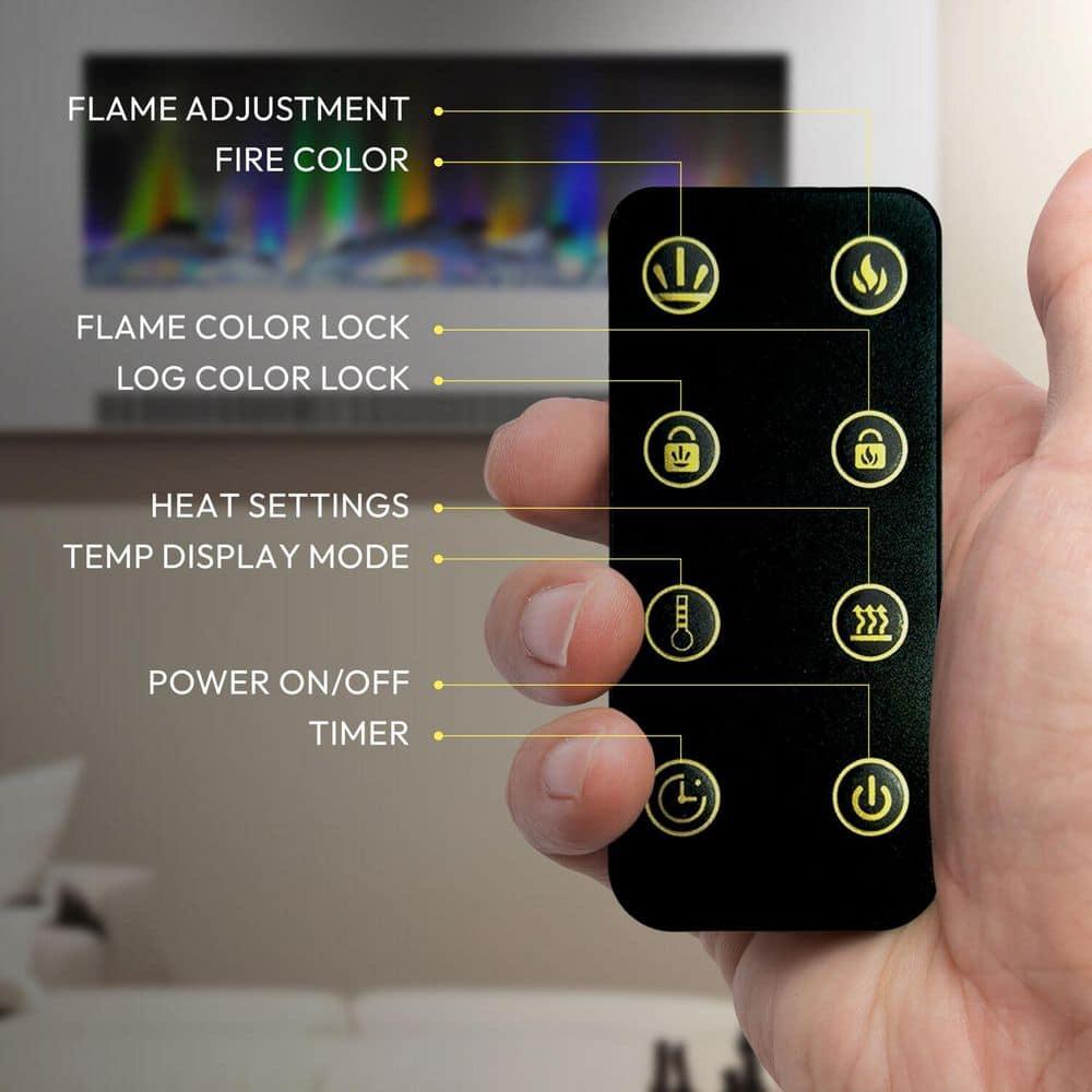 Cambridge Cambridge Wall Mount Electric Fireplace Heater with Remote Control for Indoor Use in Living Room, Bedroom, Home Office