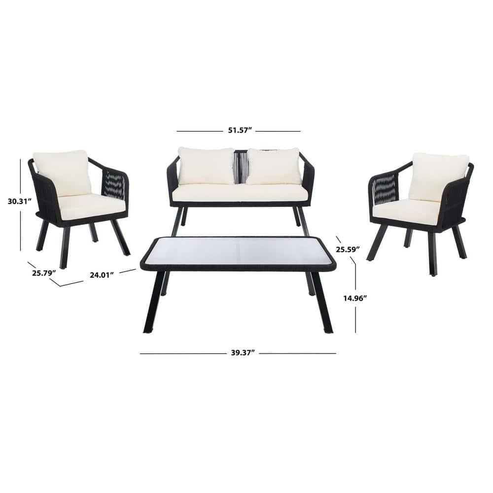 Highland Dunes Orme 4 Piece Rattan Sofa Seating Group with Cushions & Reviews | Wayfair