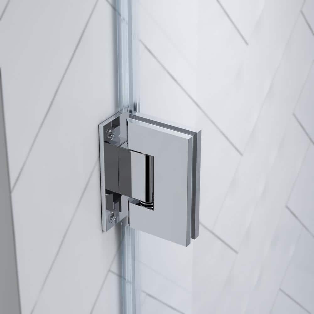 Endless Tampa-Pro 32" W x 72" H Corner Frameless Shower Kit, Door, Panel, Base
