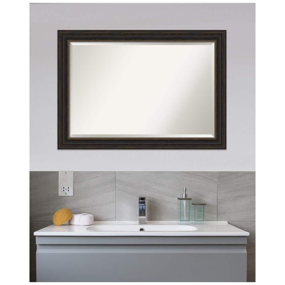 Amanti Art Accent 41.0-Inches x 29.0-Inches Framed Rectangle Bathroom Vanity Mirror ( Burnished Bronze )