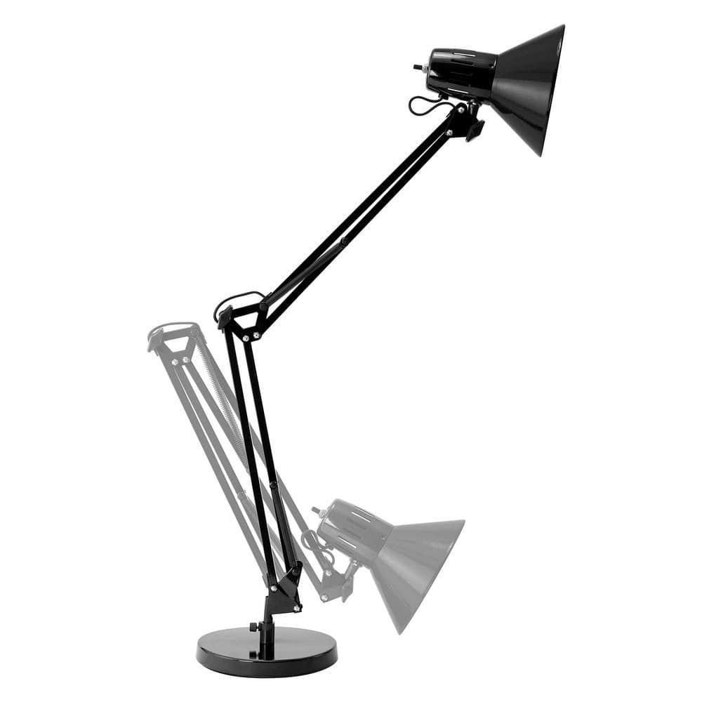 Adjustable Black Metal LED Desk Lamp with Swing Arm