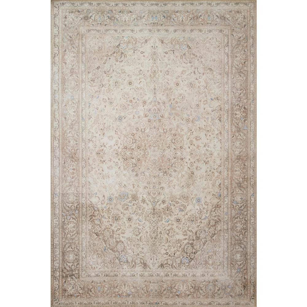 Loren Sand/Taupe 2 ft. 6 in. x 7 ft. 6 in. Distressed Bohemian Printed Runner Rug