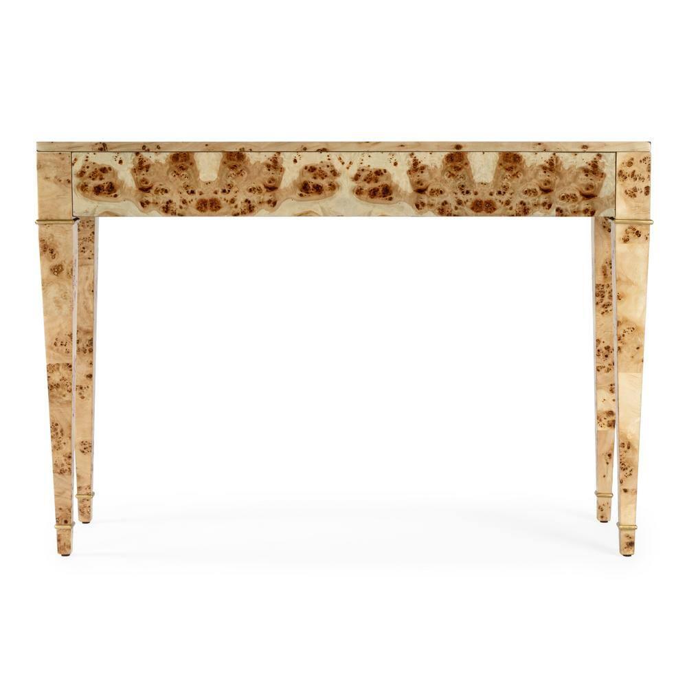 Kai 45 in. W Light Brown Rectangular Burl Wood 2-Drawer Console Table