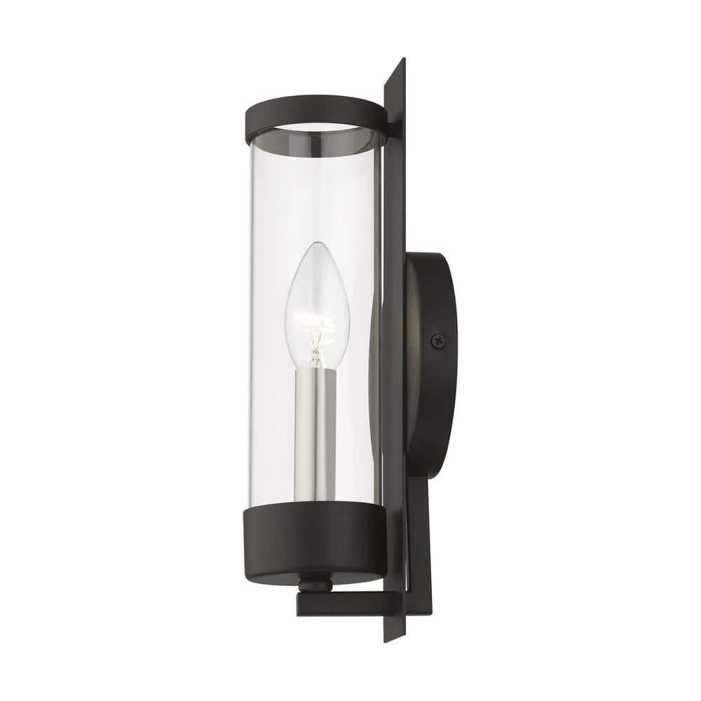 Livex Lighting Castleton 1 - Light Sconce in  Black/Brushed Nickel