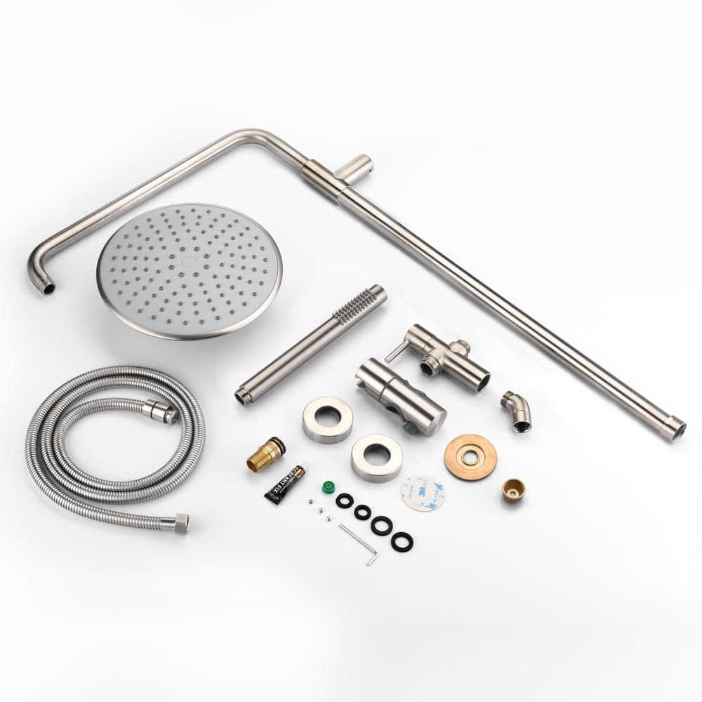 sumerain Brushed Nickel Retrofit Shower Systems with 9 Inch Rain Shower Head