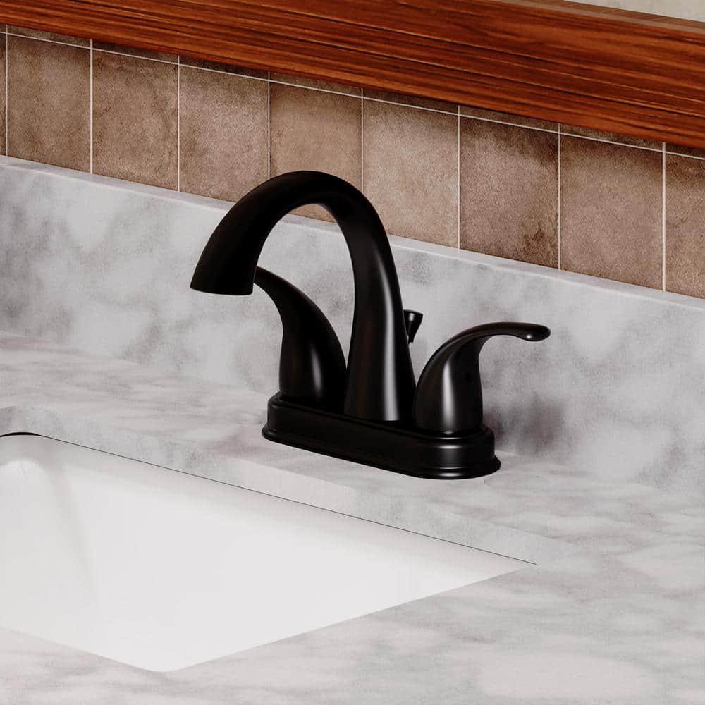 2 Handle Bathroom Faucet with Drain
