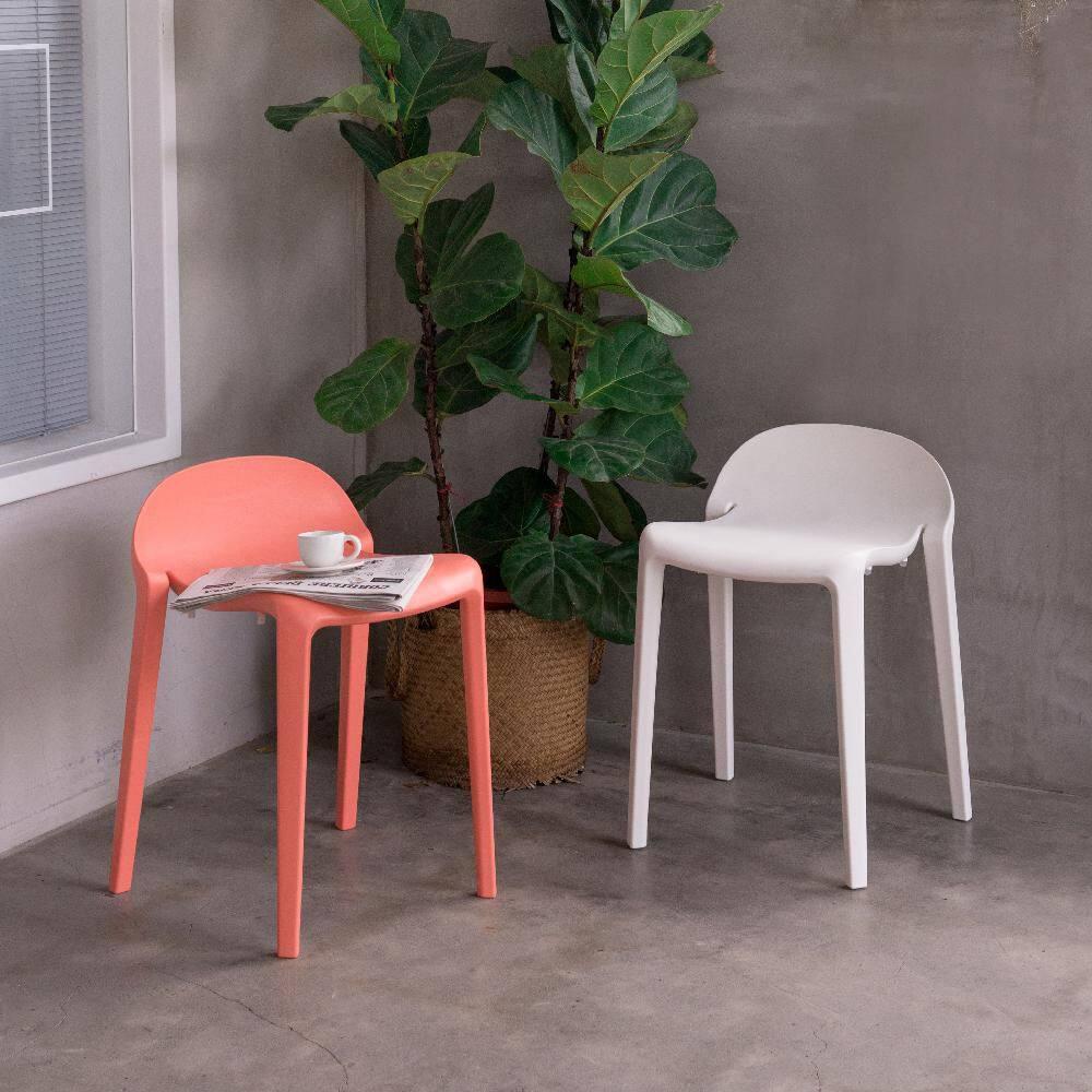 2pc Joyous Short Stools - Gray - Lagoon: Resin, Contoured Seat, No Assembly, Patio Use