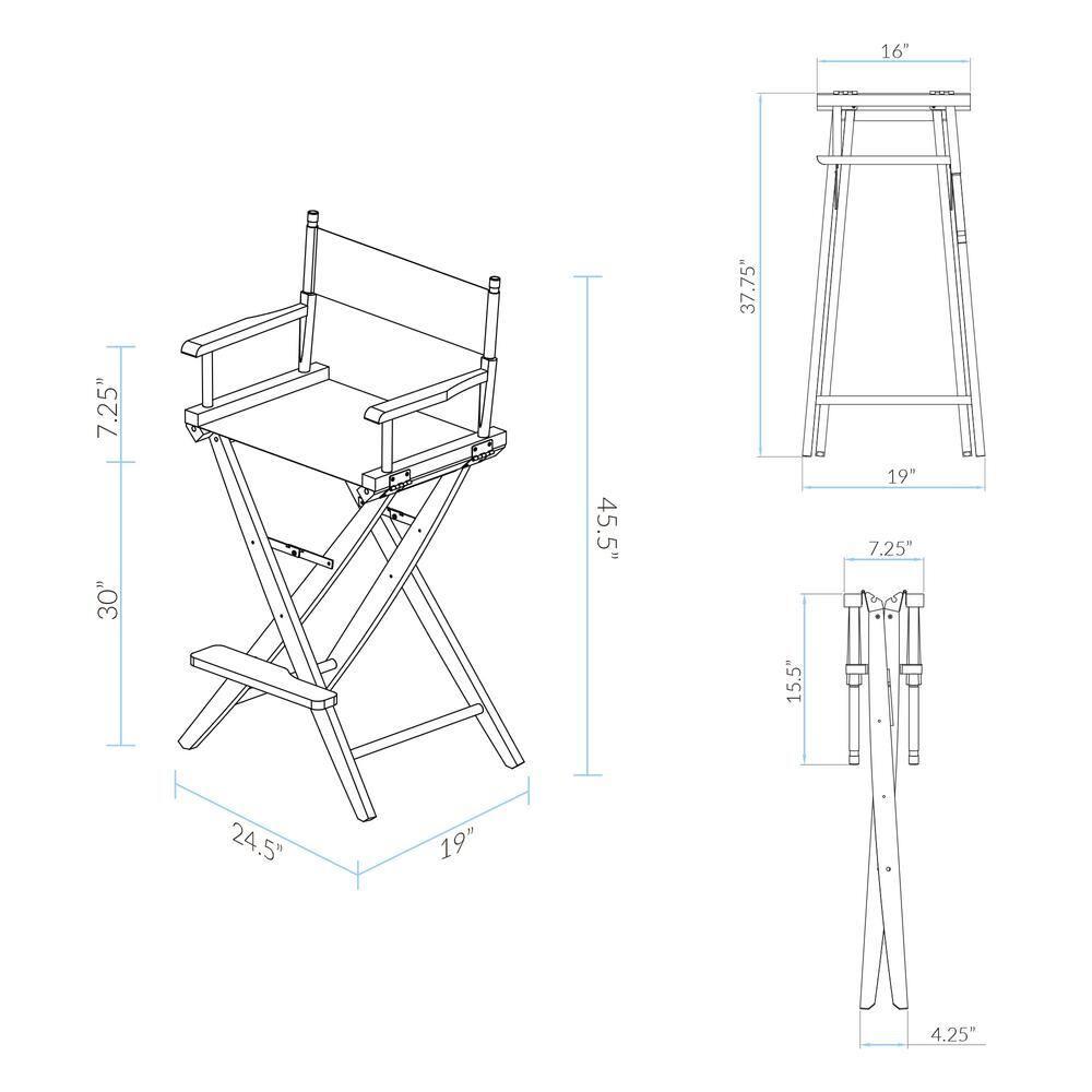 Extra-Wide Premium 30 in. Hardwoods Bar Height Directors Chair