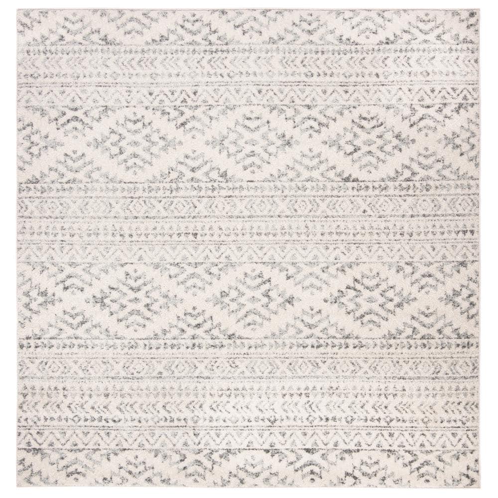 Tulum TUL272 Power Loomed Area Rug - Ivory/Grey - 3'x3' - Safavieh.