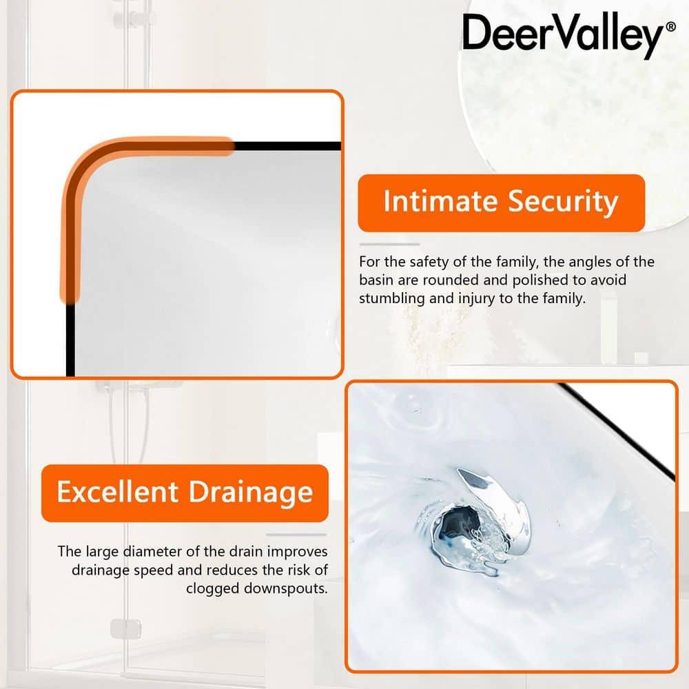 DeerValley DV-1V0317 Deervalley Liberty 16'' X 12'' Rectangular Vitreous China Vessel Bathroom Sink, White With Black Striped Edge