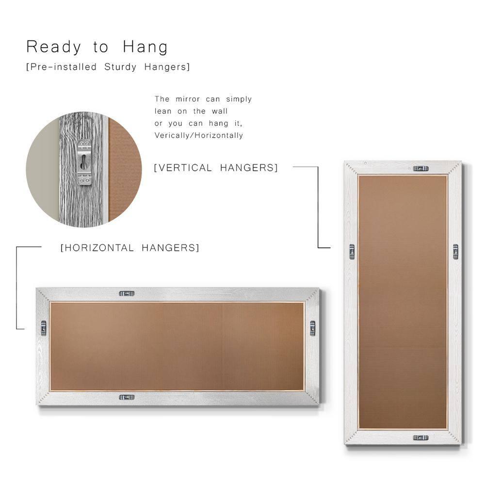 25 in. W x 61 in. H Framed Rectangle Beveled Edge Wood Full Length Mirror in Solid Gold