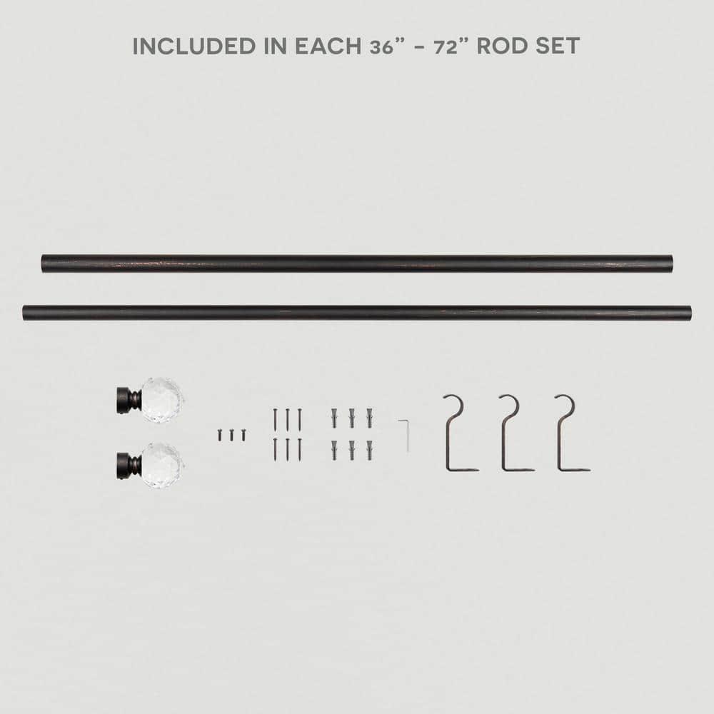 Lark Manor™ Jewett Exclusive Home Vine 1" Curtain Rod and Coordinating Finial Set, Adjustable