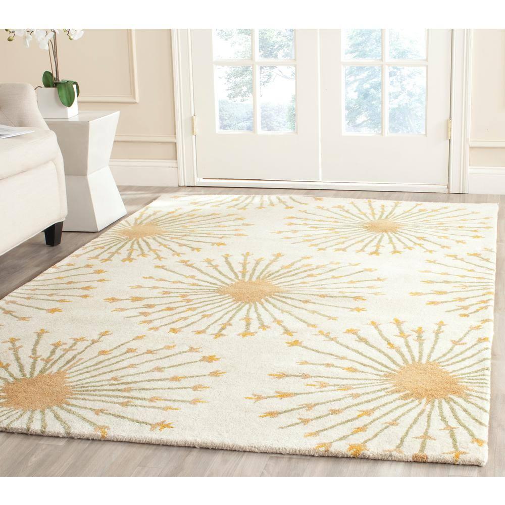Bella BEL123 Hand Tufted Area Rug - Beige/Gold - 5'x5' - Safavieh.