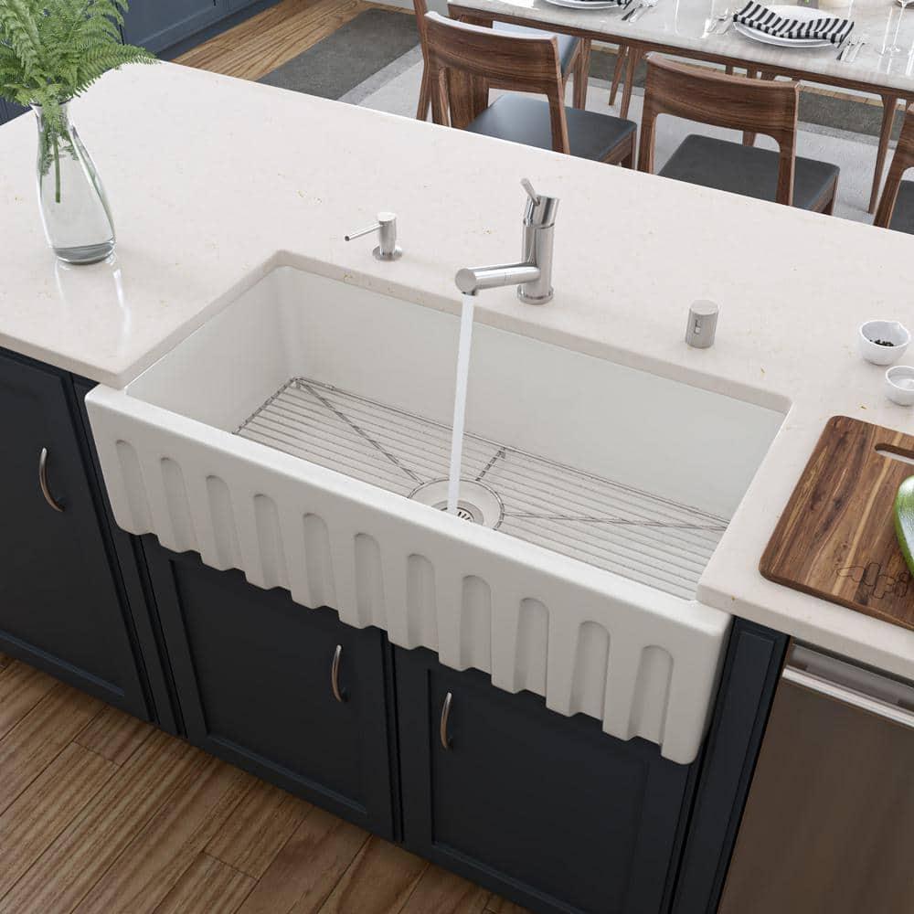 36'' L Farmhouse / Apron Single Bowl Fireclay Kitchen Sink