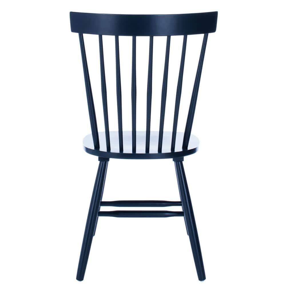 SAFAVIEH Parker Solid 17 in. H Spindle Dining Chair, Navy, Set of 2