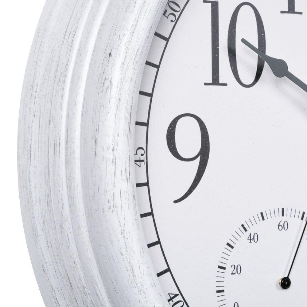 La Crosse Technology La Crosse 15 In. Outdoor Payton Quartz Wall Clock with T/H