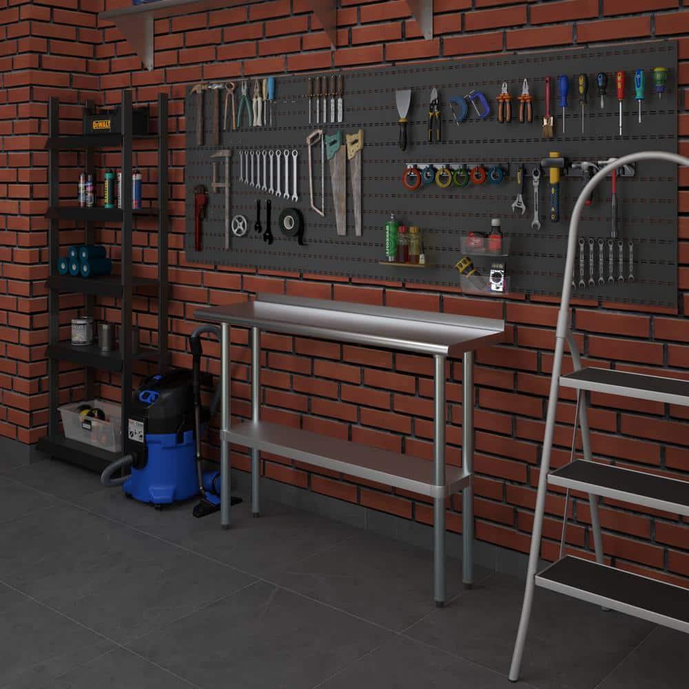 48" Stainless Steel Kitchen Utility Table with Adjustable Shelf