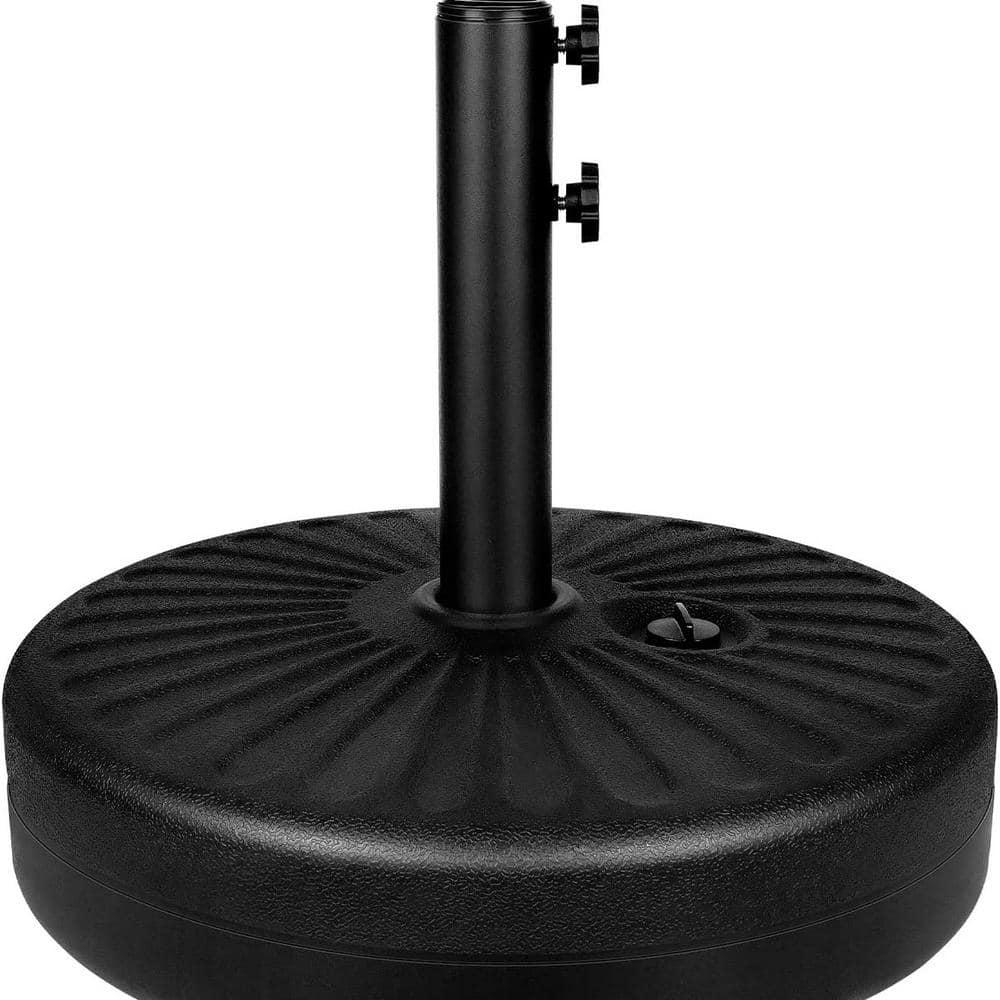 Simple Deluxe 20 in. Heavy Duty Round Patio Umbrella Base in Black with Steel Holder for Outdoor, Lawn, Garden