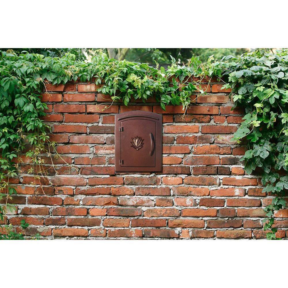 QualArc  Manchester Non-Locking Column Mount Mailbox - Antique Copper - 14 in.