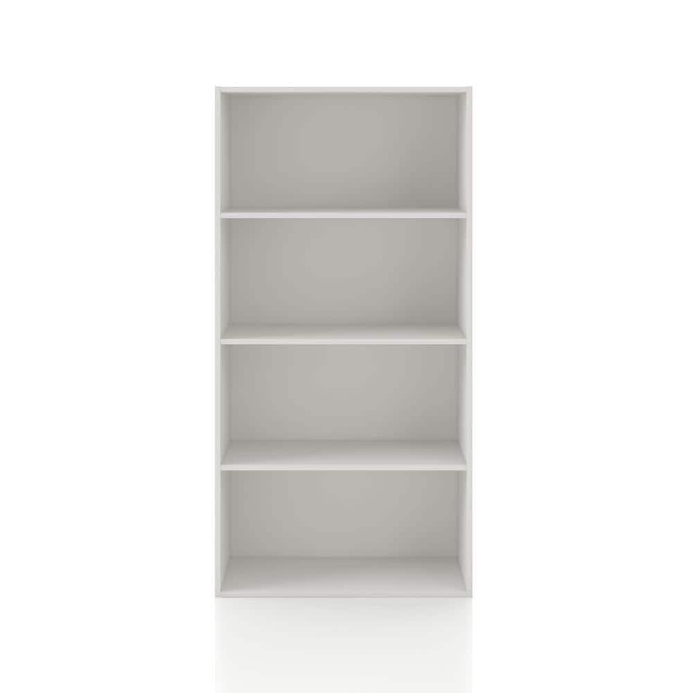 24/7 Shop At Home 46.9" Silkpath Modern 4 Tier Stackable and Modular Bookcase White: Modular Organizer, Open Shelving