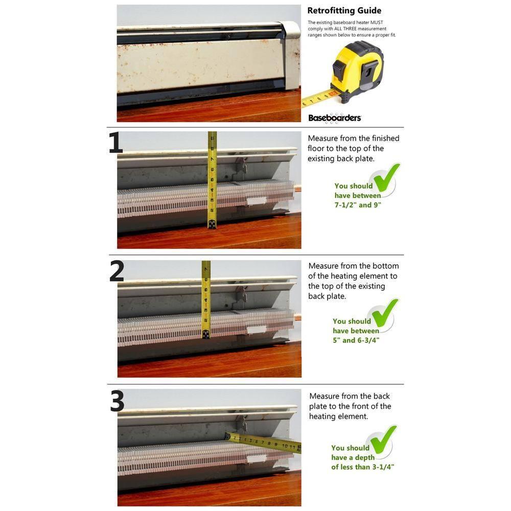 Baseboarders Baseboarders Basic Steel Easy Slip-On Baseboard Heater Cover Coupler - White