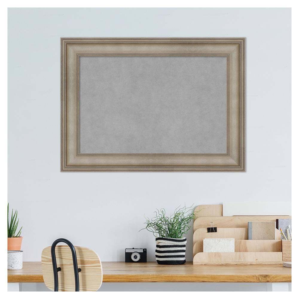 Amanti Art Mezzanine Antique Silver Narrow Framed Magnetic Board 29 x 21 in.