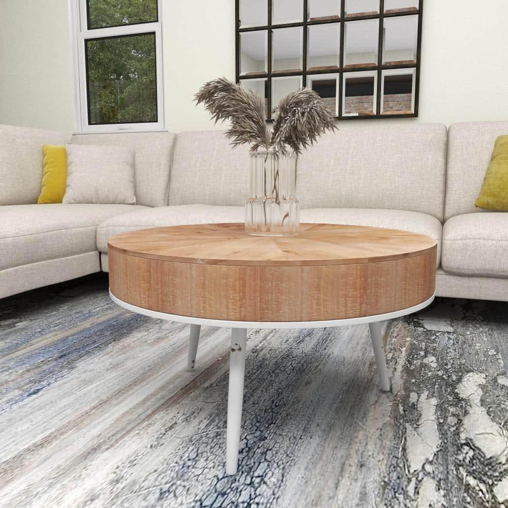Modern Wood and Iron Coffee Table Natural Brown - Olivia & May
