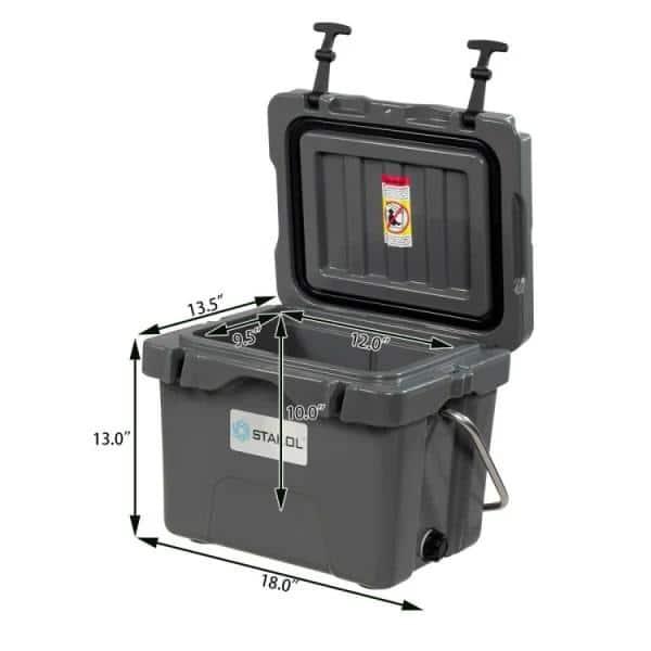 Costway 16 Quart Cooler Portable Ice Chest Leak-proof 24 Cans Ice Boxfor Camping