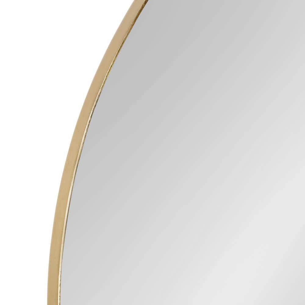28" Rollo Round Wall Mirror Gold - Kate & Laurel All Things Decor: Modern Style, Metal Frame, No Assembly Required