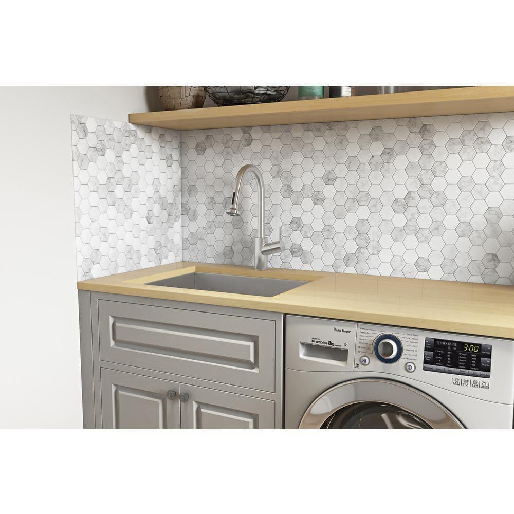 Ruvati 21" x 18" x 12" Deep Laundry Utility Sink Undermount 16 Gauge Stainless Steel