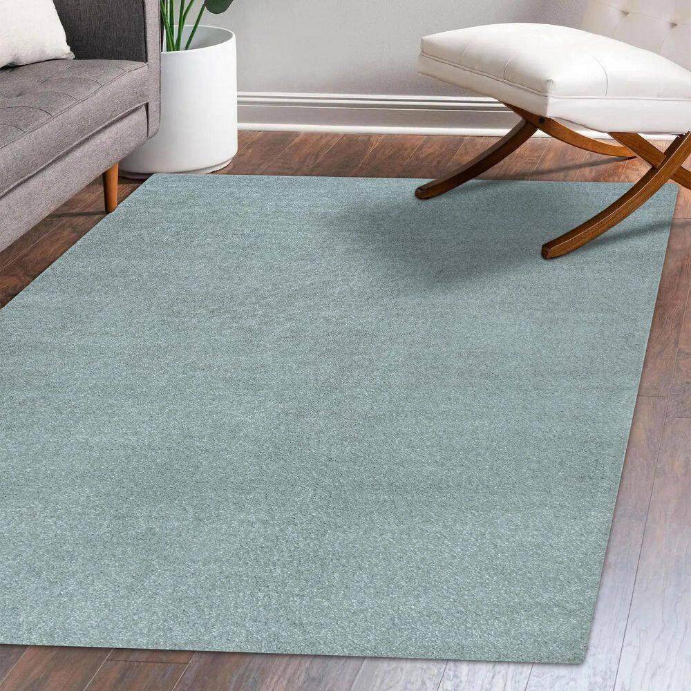 JONATHAN Y SEU100S-8 Haze Solid Low-Pile Light Blue 8 ft. x 10 ft. Area Rug, Coastal Bohemian, Pet Friendly, Stain Resistant, Easy to Clean, for Living Room; Kitchen, Bedroom