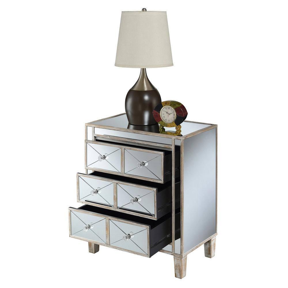 Convenience Concepts Gold Coast BettyB Mirrored End Table, Multiple Finishes