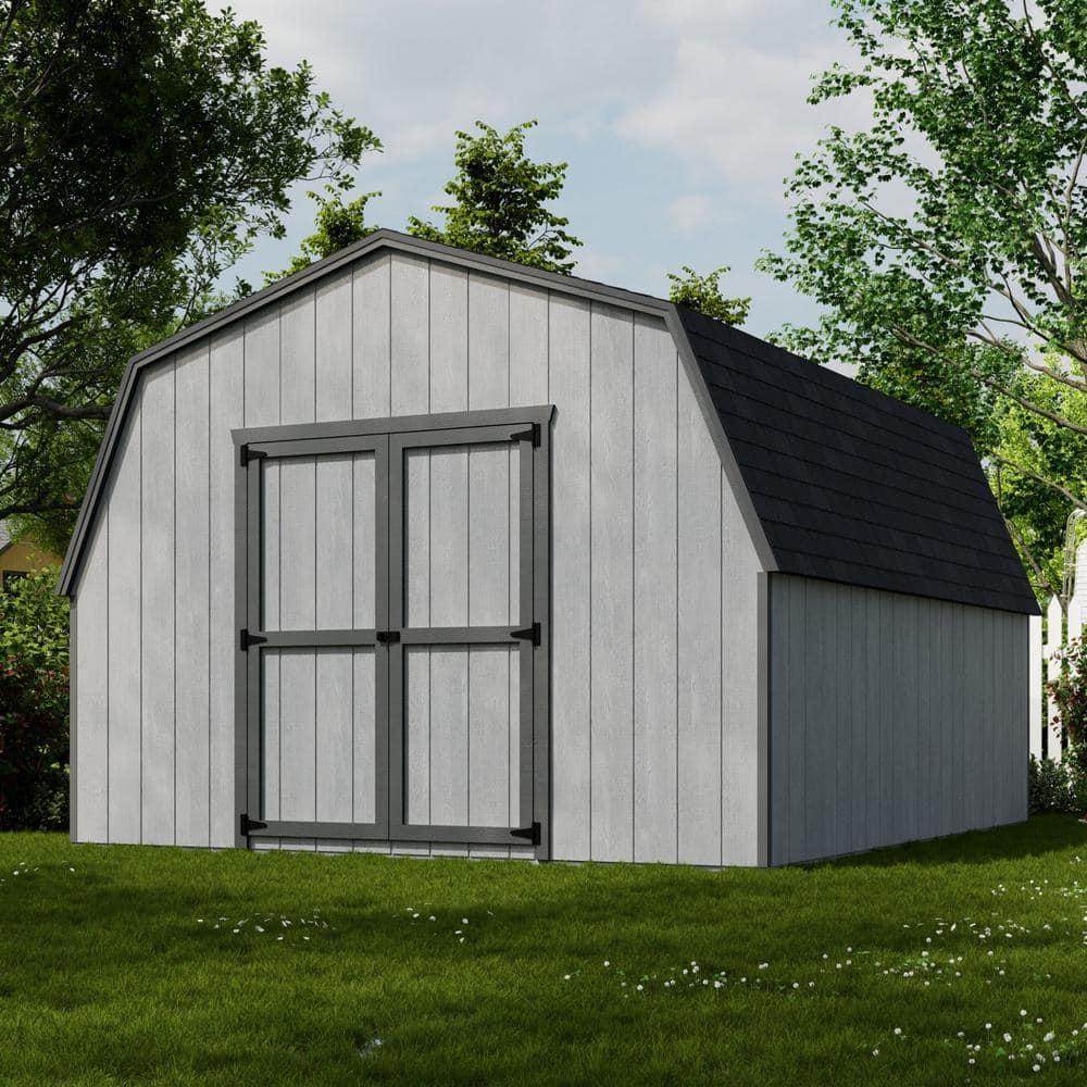 Little Cottage Co. 12x14 Value Gambrel Barn with 4 ft. Sidewalls, Outdoor Wood Storage Shed Do-It-Yourself Precut Kit
