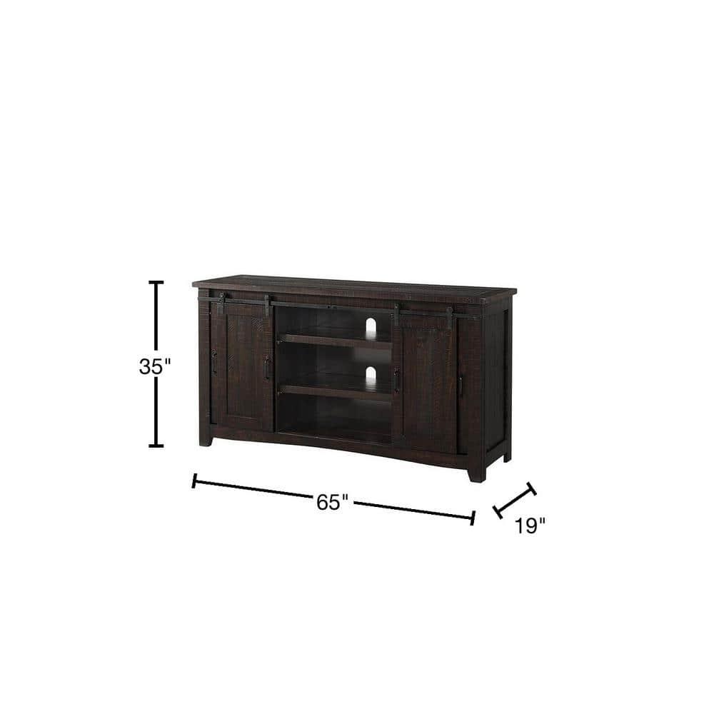 Durango 65" Solid Wood TV Stand Espresso Finish - Martin Svensson Home