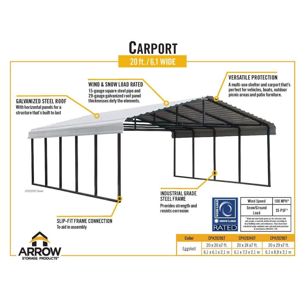 Arrow Carport  20 ft. x 24 ft.