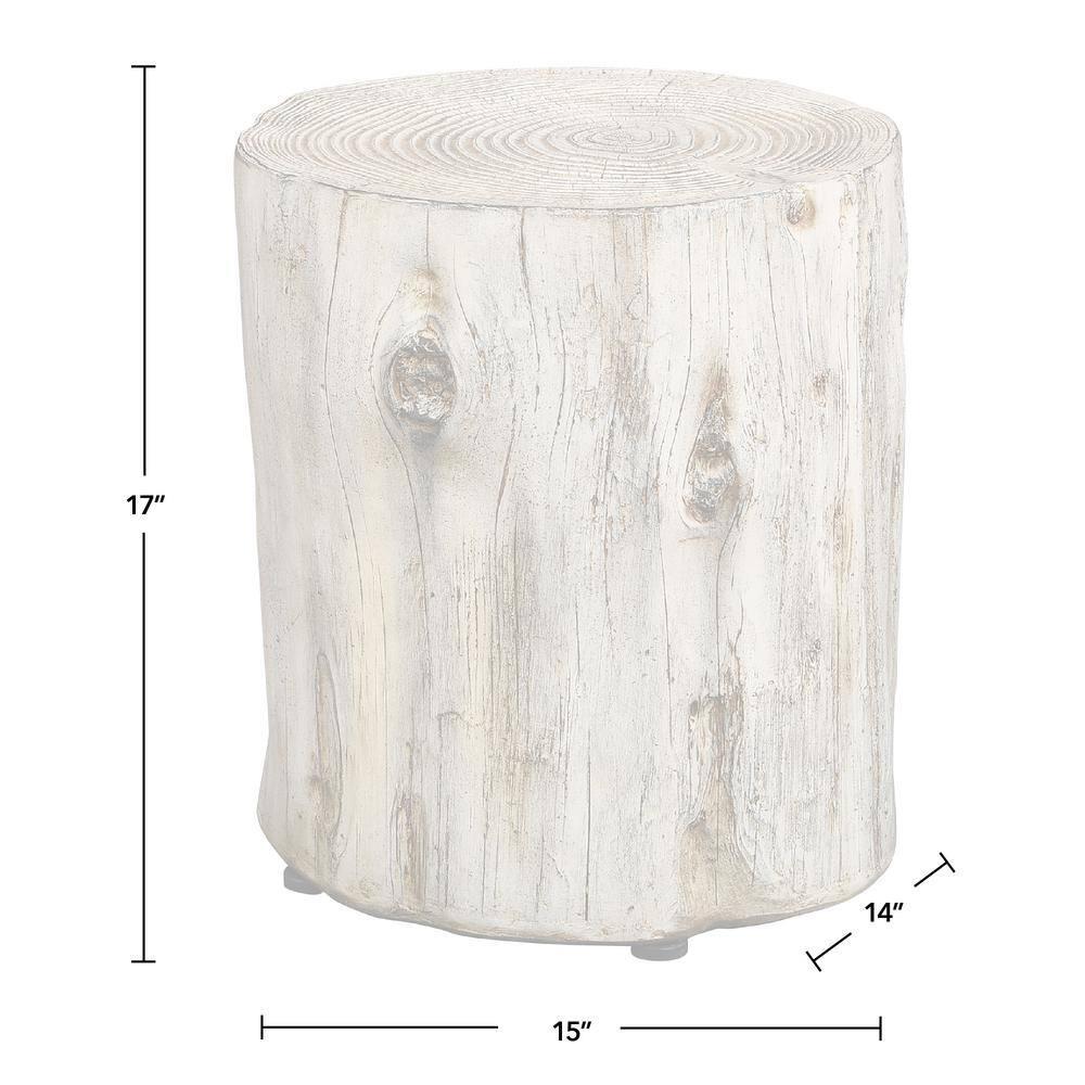 FirsTime & Co. Natural Arbor Log Outdoor End Table, Farmhouse, Painted, Round, Faux Wood, 15 x 14 x 17 in