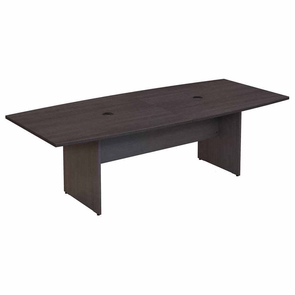 BBF 96W x 42D Boat Shaped Conference Table with Wood Base