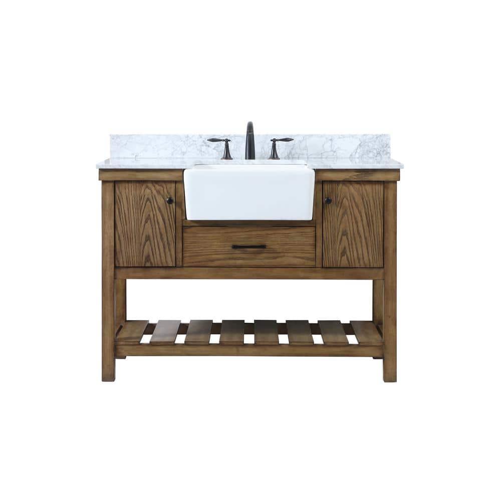 Elegant Kitchen and Bath Elegant Kitchen and Bath 42 Inch Single Bathroom Vanity in Driftwood with Backsplash