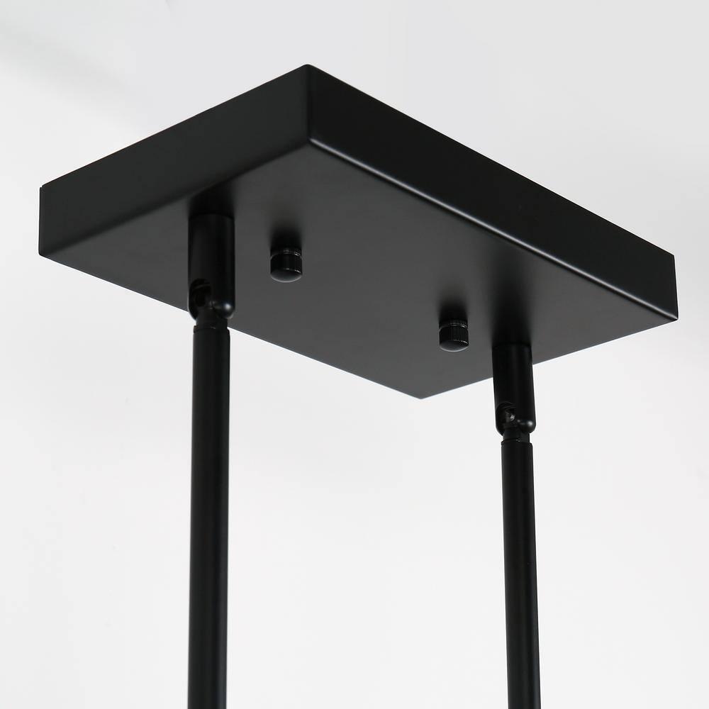 Island Light for Kitchen, 5 Lights Dining Room Lights Fixture with Clear Glass Shade, Matte Black and Gold Finish Pendant Lighting Over Table - ETL Listed