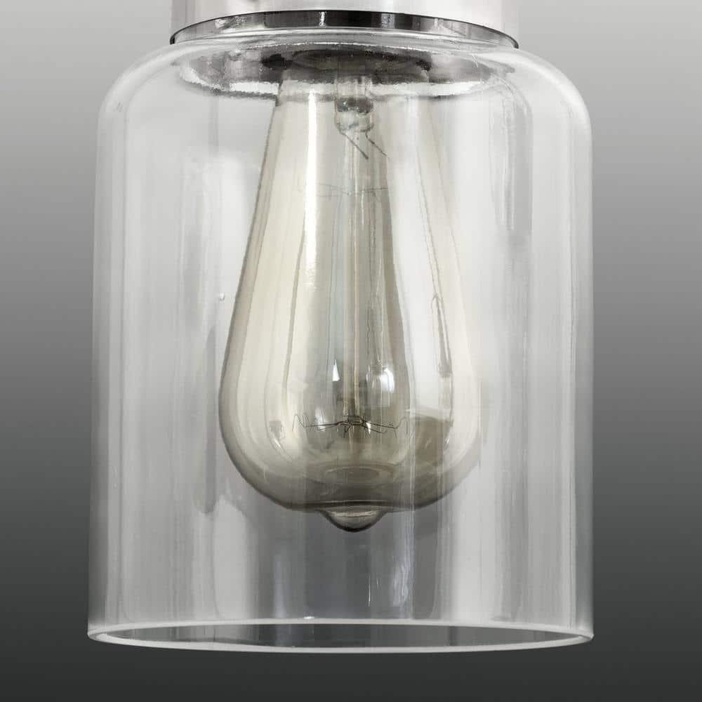 Progress Lighting Calhoun Collection 3-Light Bath & Vanity Wall Light, Brushed Nickel, Clear Glass Shade