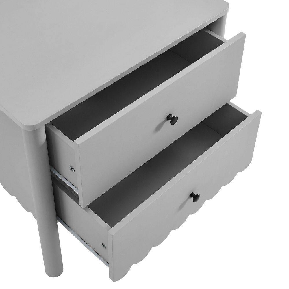 Modway Emmeline Scalloped 2-Drawer Nightstand