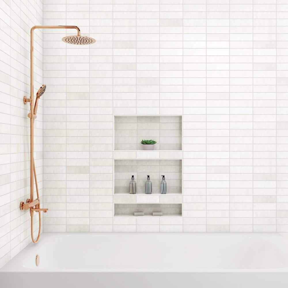 Cloe Subway Glossy White 2.5 in. x 8 in. Handmade-Look Ceramic Wall Tile (10.64 sq. ft./Case)