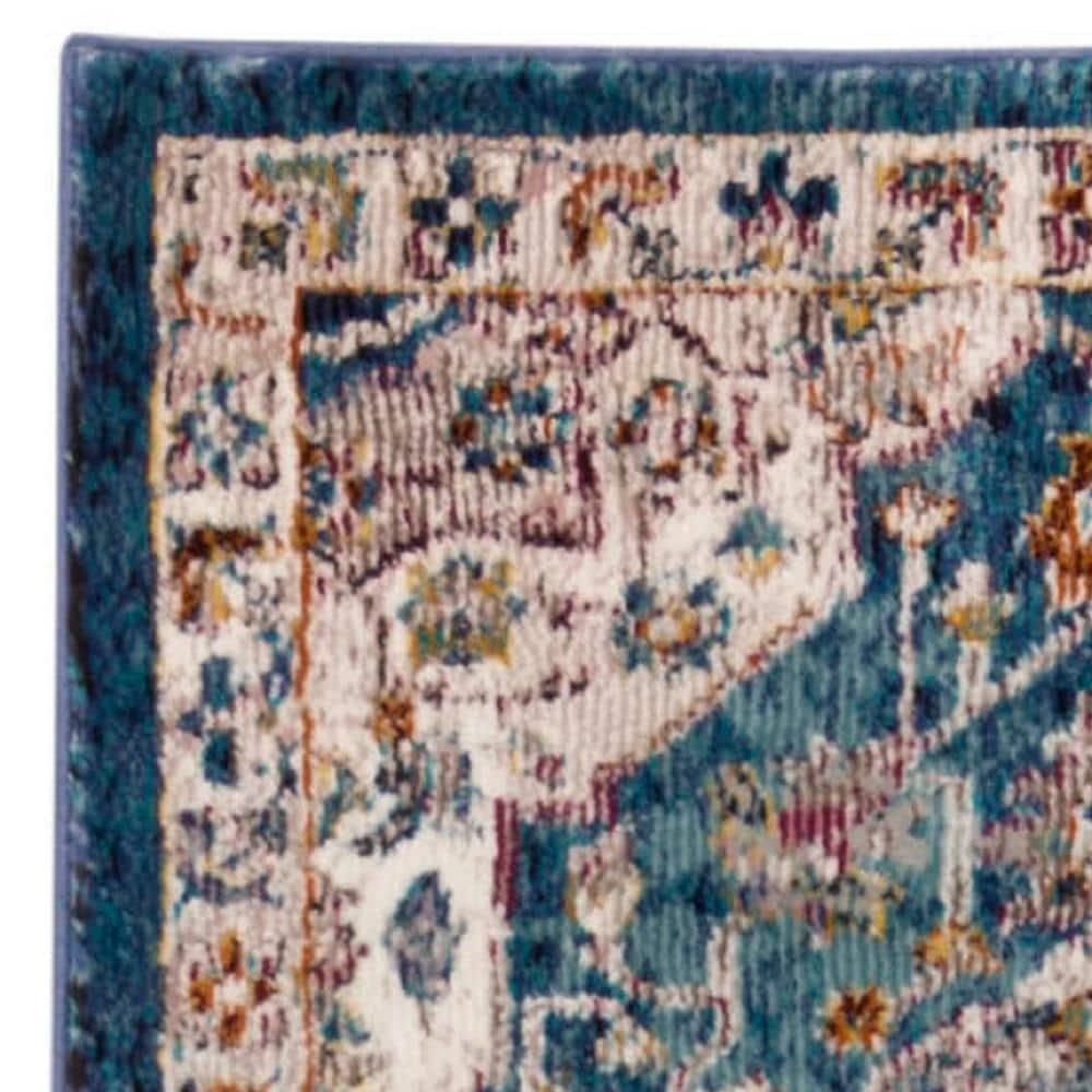 Aria ARA160 Power Loomed Runner Rug - Blue/Creme - 2'x6' - Safavieh.