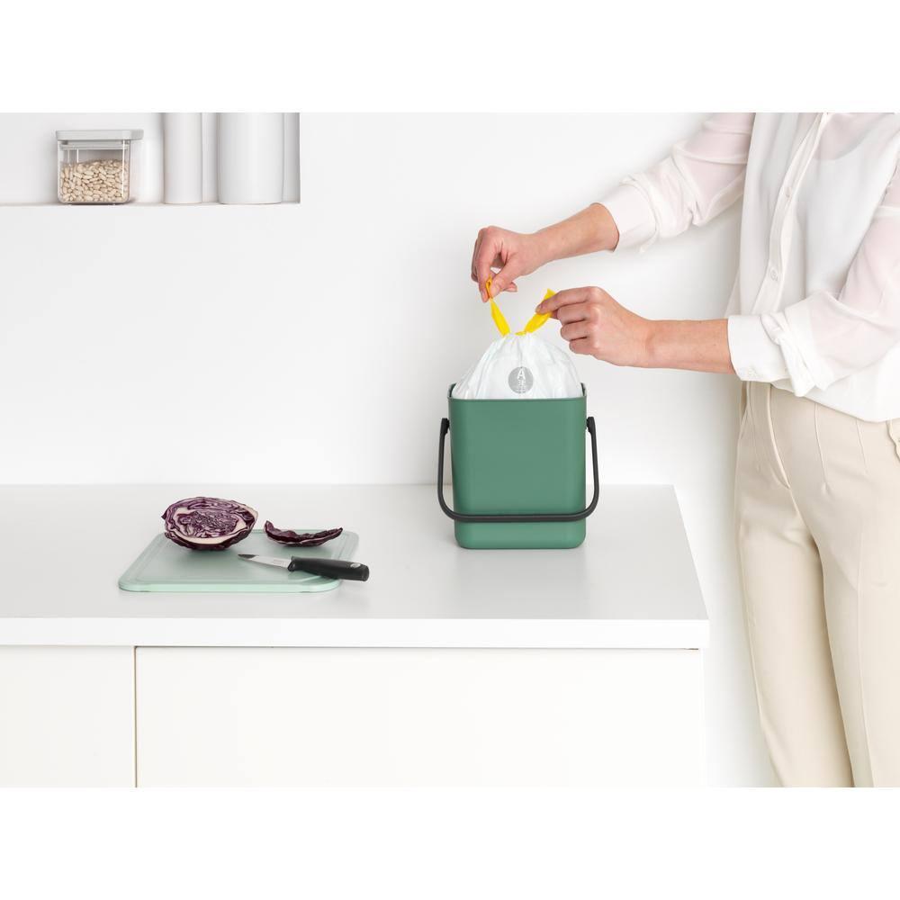 Brabantia Sort & Go 0.8 Gallon Plastic Odor Resistant Indoor Kitchen Composter