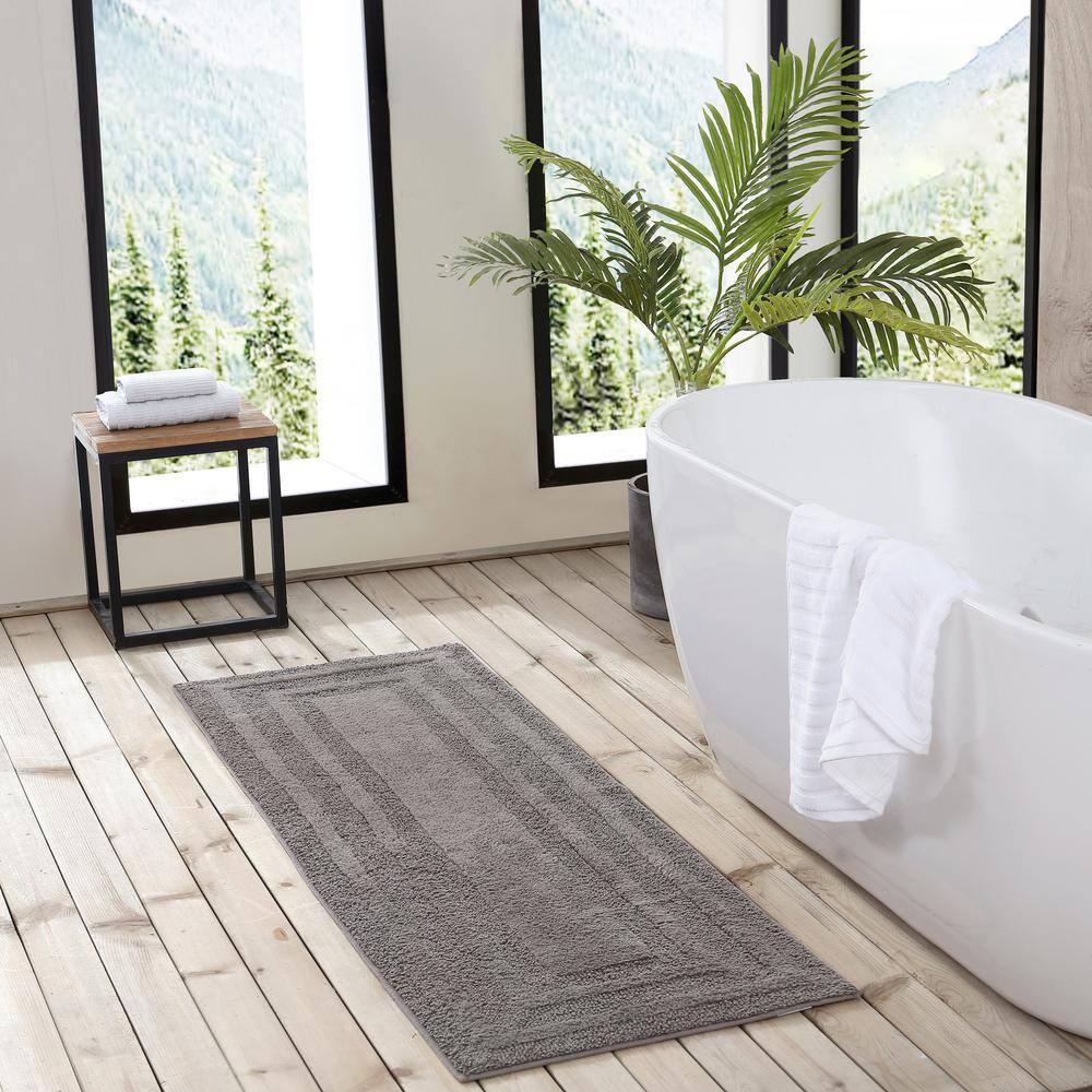 22"x60" Logan Bath Rug Brown - Eddie Bauer: Cotton Tufted, Machine Washable, Latex Backing, Lightweight