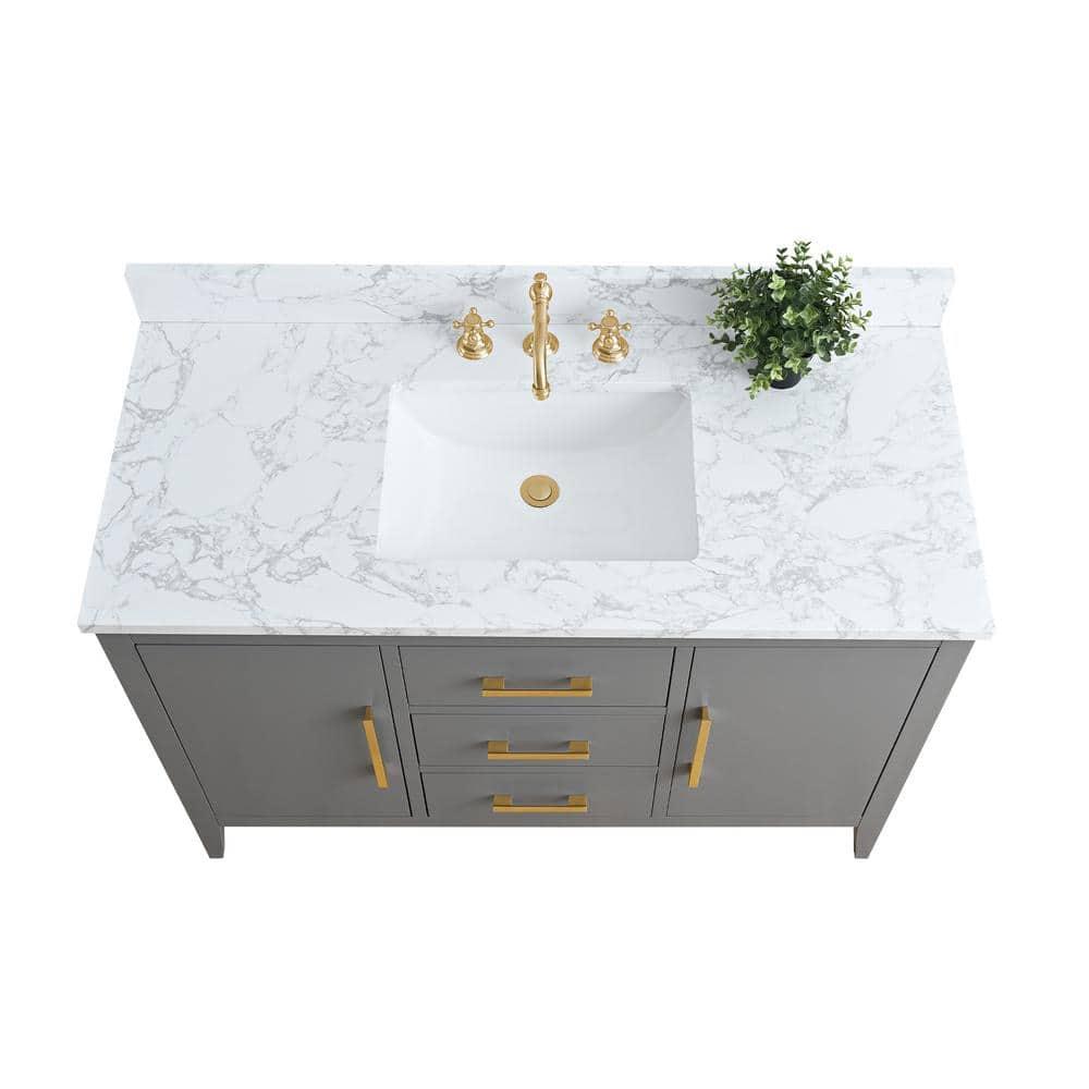48'' Single Bathroom Vanity with Engineered Marble Top