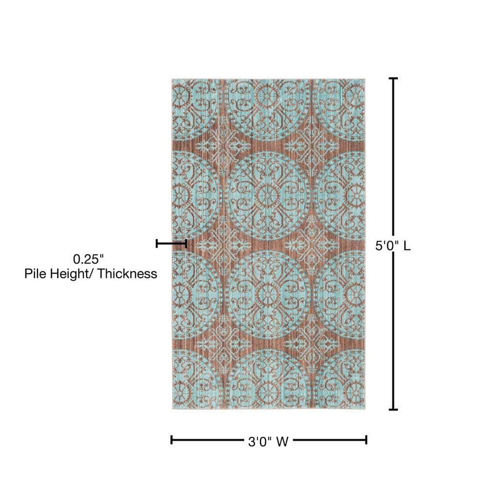 Valencia VAL214 Power Loomed Indoor Accent Rug - Brown/Alpine - 3'x5' - Safavieh