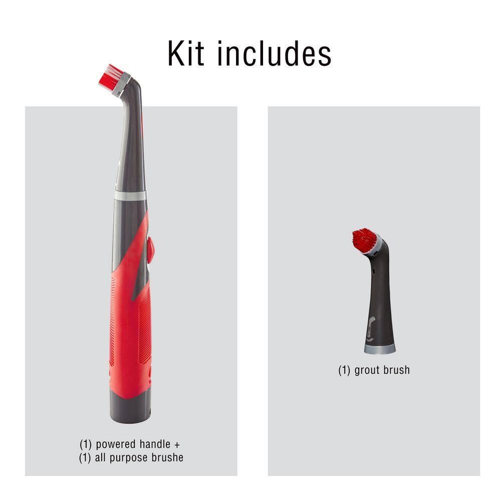 Rubbermaid Power Scrubber with 1 All-Purpose Scrubbing Head and 1 Grout Scrubbing Head