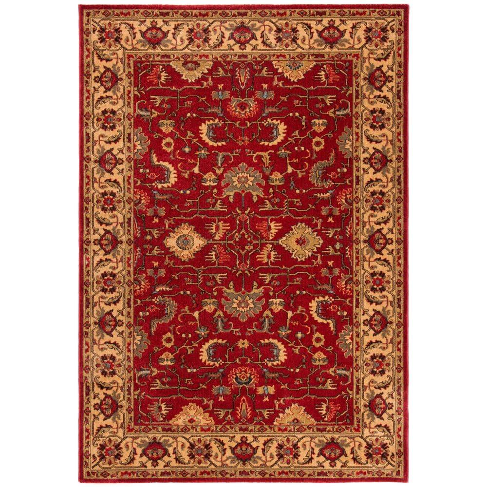 Mahal MAH693 Power Loomed Indoor Area Rug - Red/Beige - 4'x5'7" - Safavieh